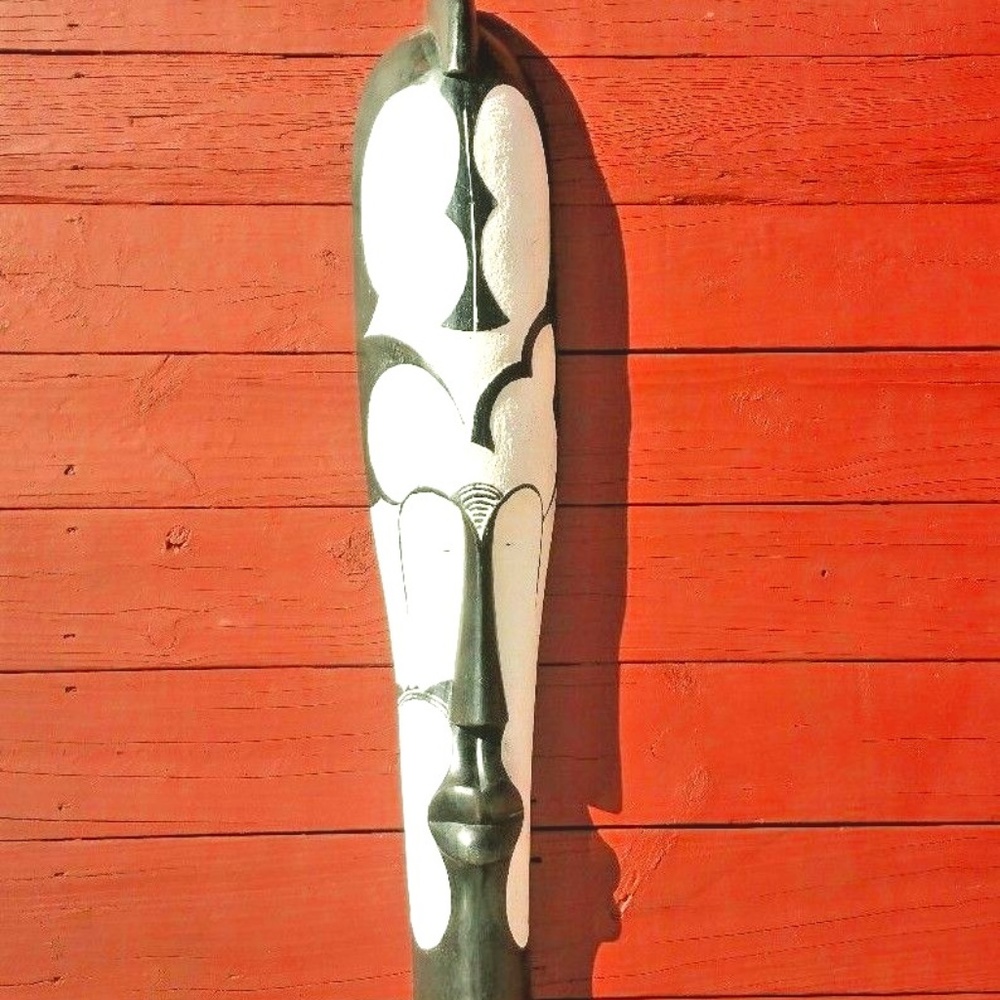 44" Cameroon Hand Carved Fang Mask